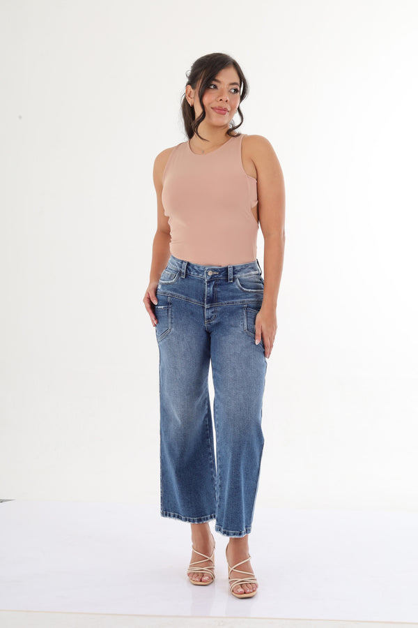 Jean Culotte con bolsillos